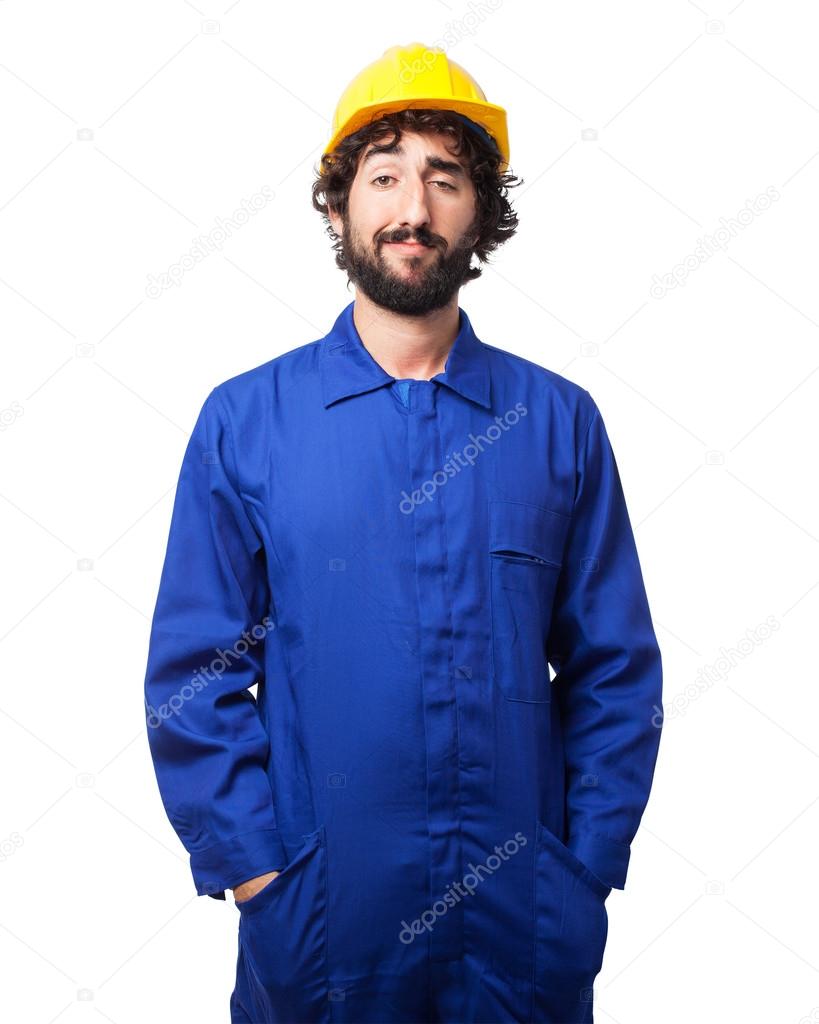 proud worker man smiling
