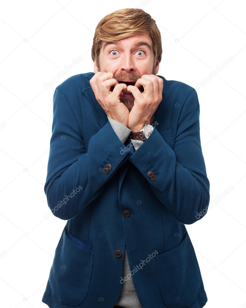 scared businessman worried concept