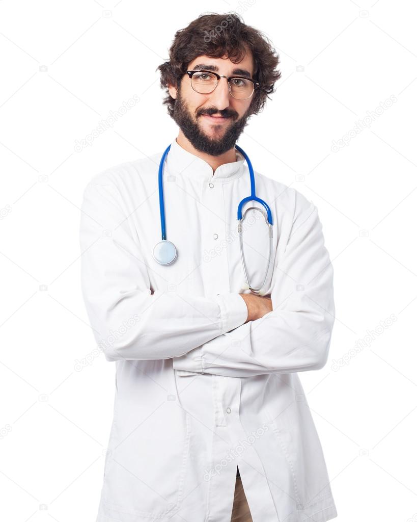 Proud doctor man cross arm pose — Stock Photo © kues 83304640
