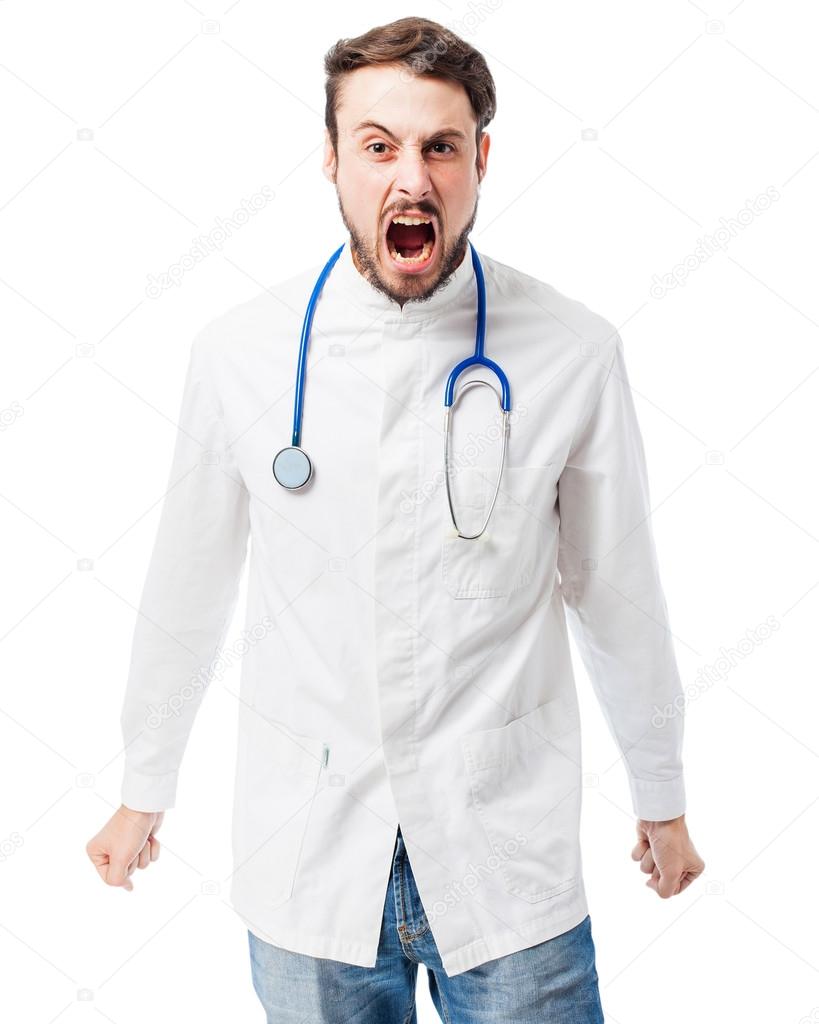 angry doctor man shouting