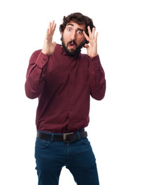 korkmuş genç adam için endişe