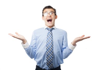 endişeli genç adam şaşkın