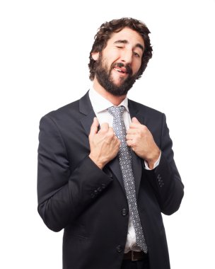 mutlu işadamı gurur pozu