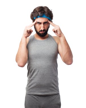 konsantre mutlu spor adamı