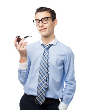 boru ile mutlu işadamı