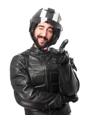 mutlu motorcu işaretçi açık