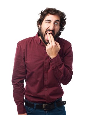 üzgün genç adam kusmuk