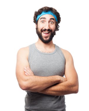 mutlu spor adam gurur poz