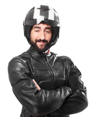 gurur motorcu gülümseyen