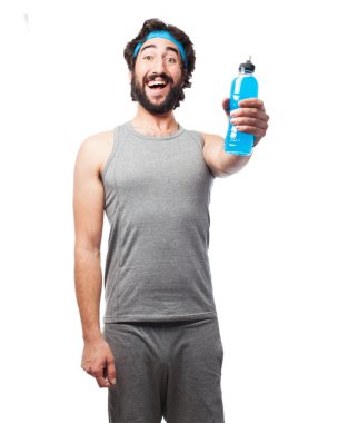 enerji içeceği adamla mutlu spor