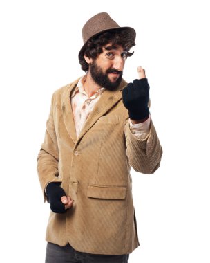 üzgün genç adam zavallı jest