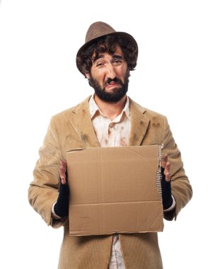 üzgün genç adam afiş ile