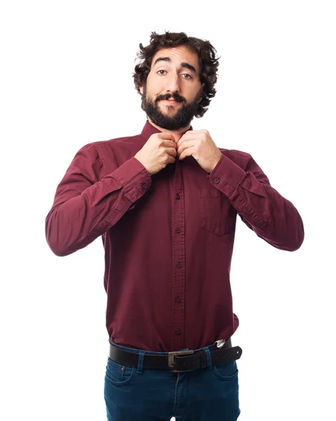 Joven feliz pose orgullosa — Foto de Stock