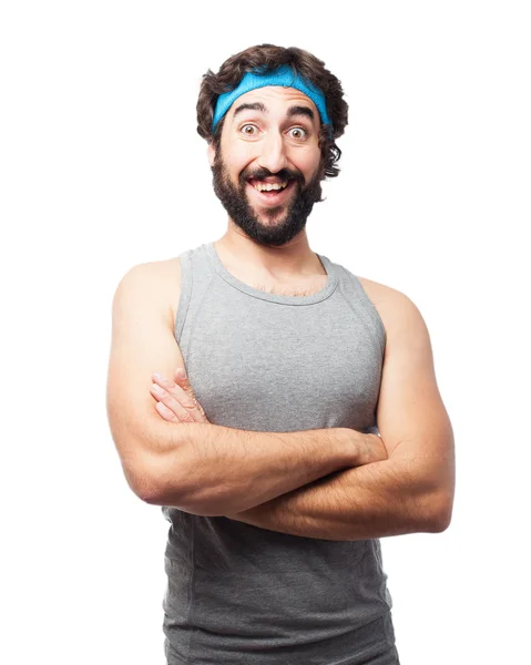 Happy sport man proud pose — Stock Photo, Image