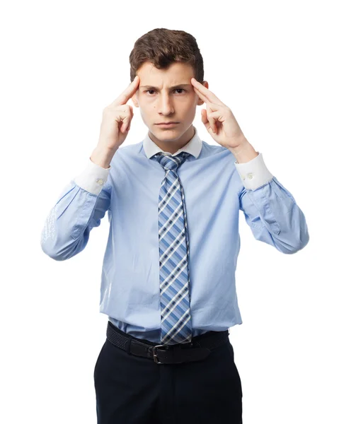 Businessman concentrated thinking pose — Stock Photo, Image