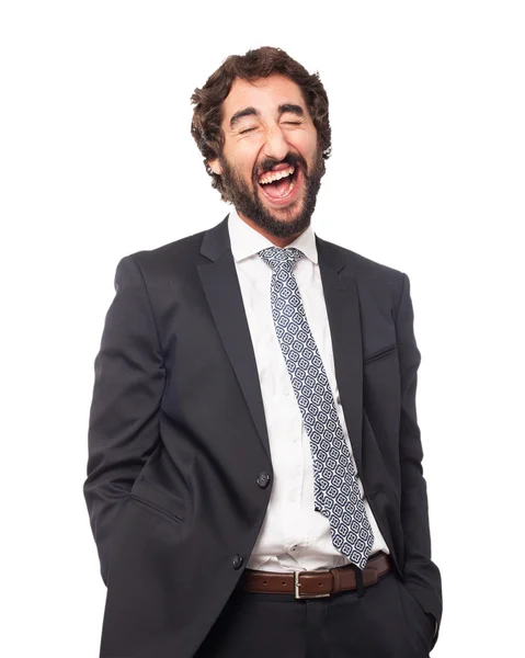 Happy businessman laughing — Stock Photo, Image