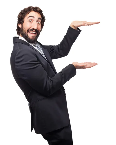 Surprised businessman showing gesture — Stock Photo, Image