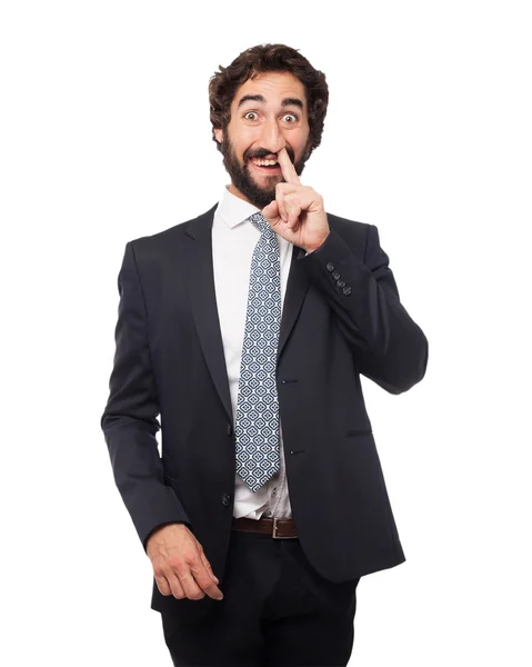 Crazy businessman joking — Stock Photo, Image