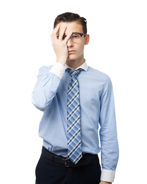 Worried young man scared — Stock Photo, Image