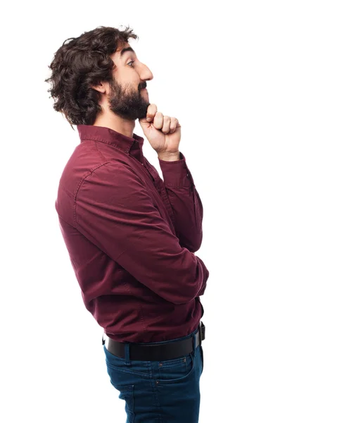 Happy young man thinking — Stock Photo, Image