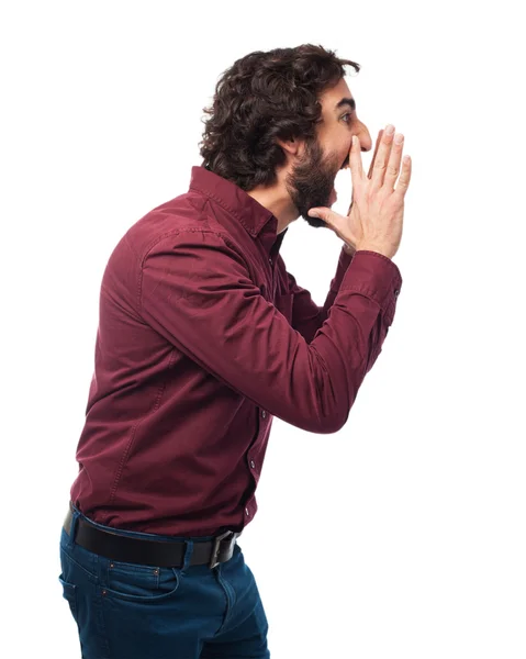 Angry young man shouting — Stock Photo, Image