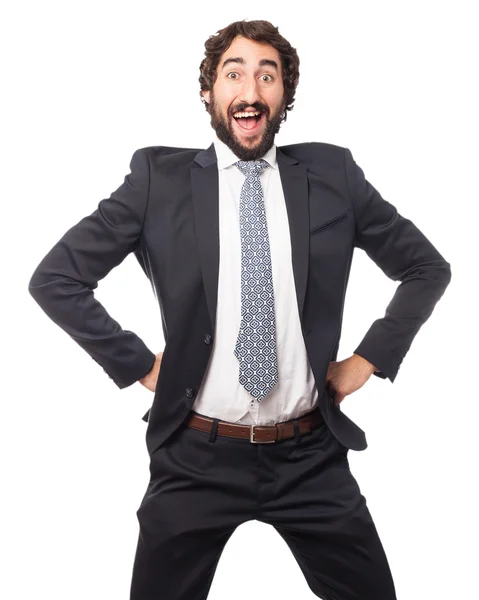 Happy affärsman stolt pose — Stockfoto