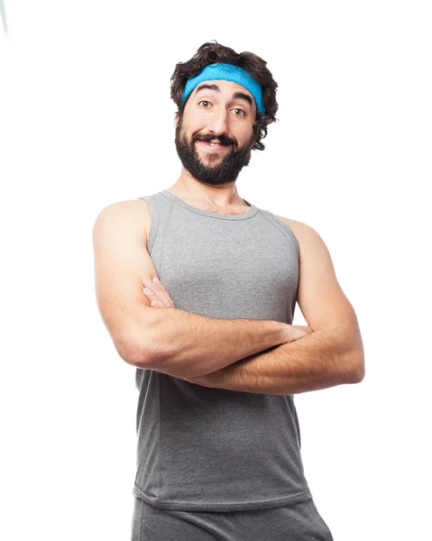 Happy sport man in proud pose — Stock Photo, Image