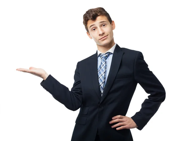 Happy businessman showing gesture — Stock Photo, Image