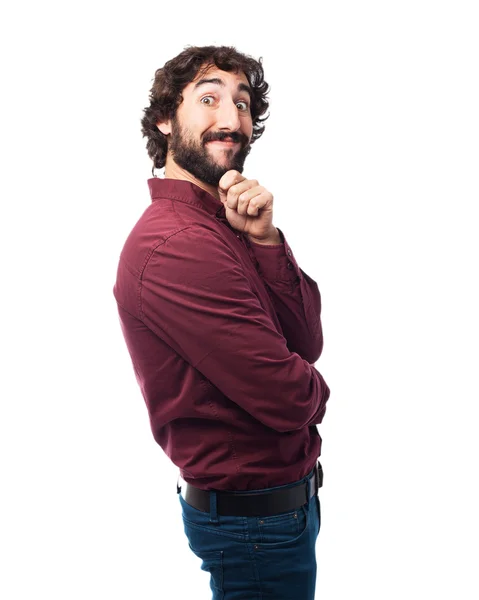 Jovem feliz pensando — Fotografia de Stock