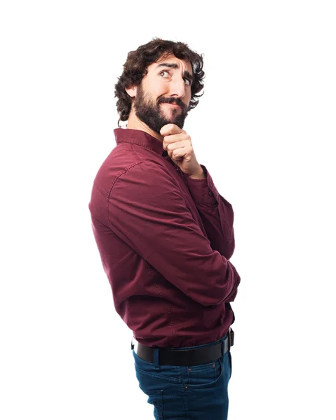 Happy young man thinking — Stock Photo, Image