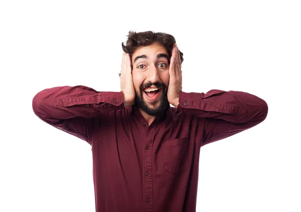 Jovem feliz surpreso — Fotografia de Stock