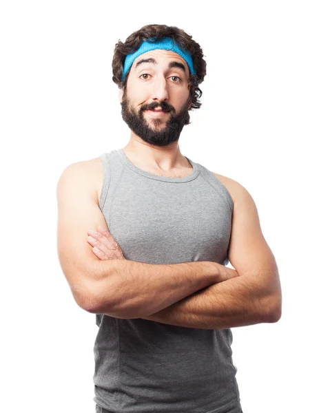 Happy sport man in proud pose — Stock Photo, Image