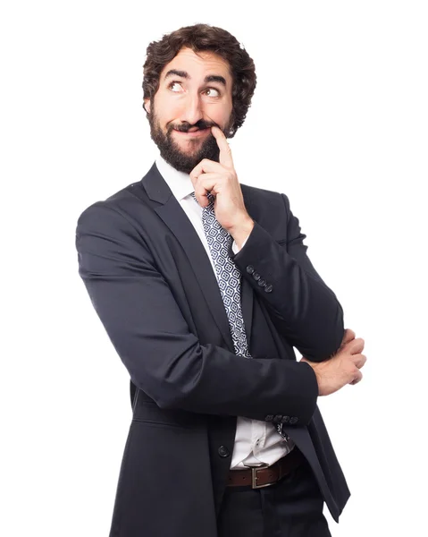 Happy businessman thinking — Stock Photo, Image