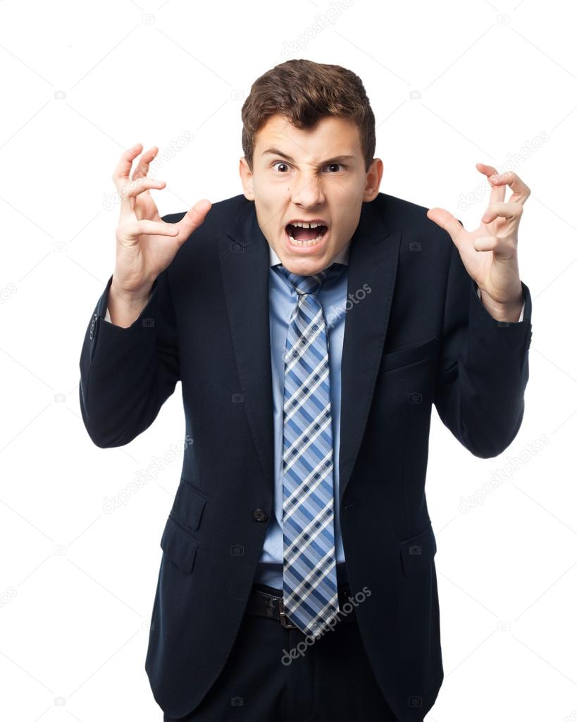 angry businessman shouting