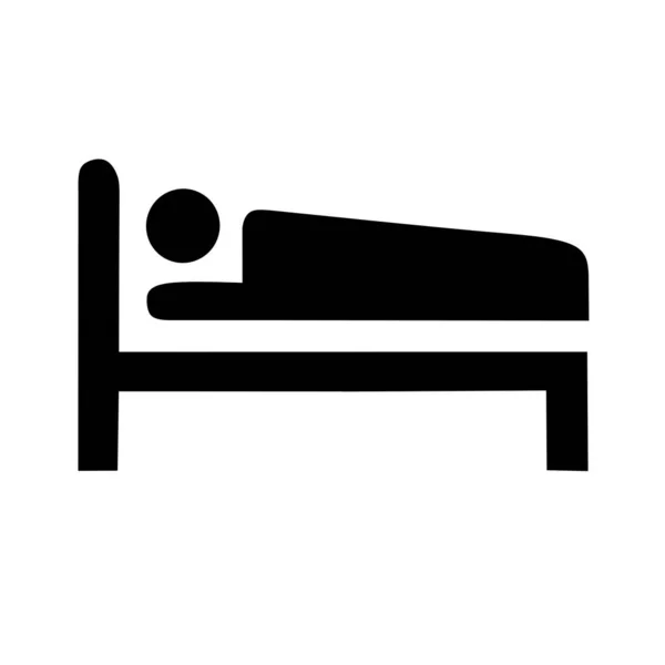 Kreskówka logo projekt ilustracja osoby śpiącej na łóżku — Wektor stockowy