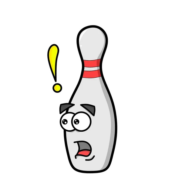 Bowlingnadel Cartoon Illustration Design Mit Sehr Niedlichen Augen — Stockvektor