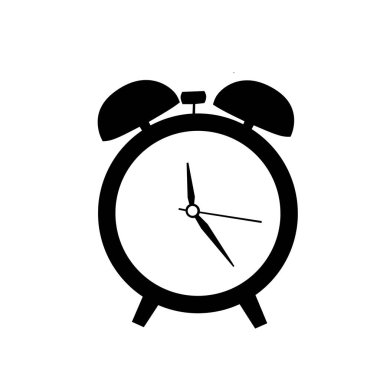 Basit bir çalar saat silueti çizgi film çizimi tasarımı