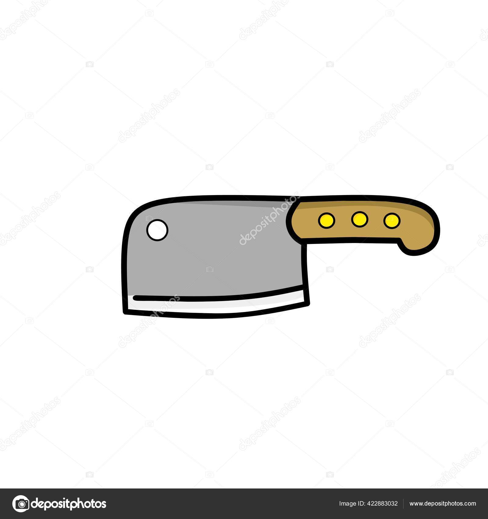 Butcher knife. Big knife for meat. Vector illustration Stock