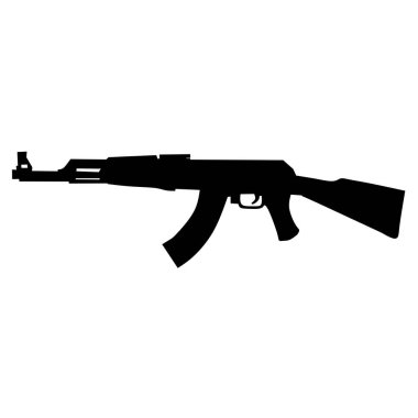 Basit ama havalı AK 47 siluet vektör çizimi tasarımı