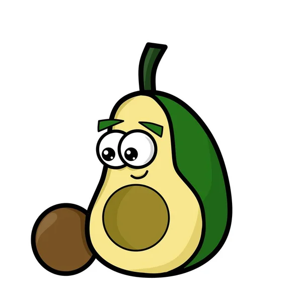Söt Avokado Frukt Logotyp Illustration Design — Stock vektor