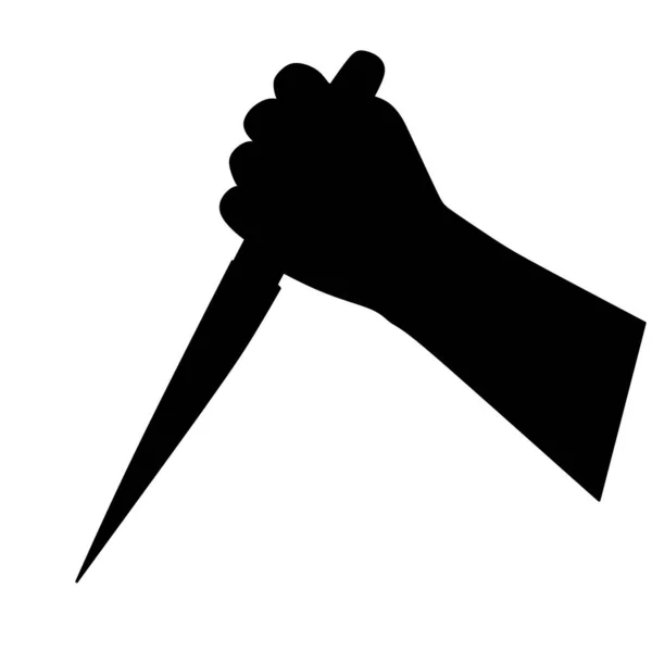 Diseño Ilustrativo Del Logotipo Mano Que Sostiene Cuchillo Estilo Silueta — Vector de stock