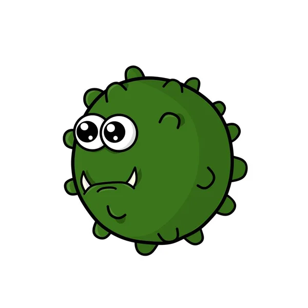 Vector Cartoon Illustratie Van Eng Maar Grappig Corona Virus Karakter — Stockvector