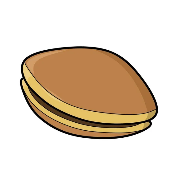 Japansk Dorayaki Kaka Logo Vektor Design — Stock vektor