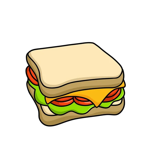 Sandwich Logo Design Vektor Mit Brot Und Käse — Stockvektor