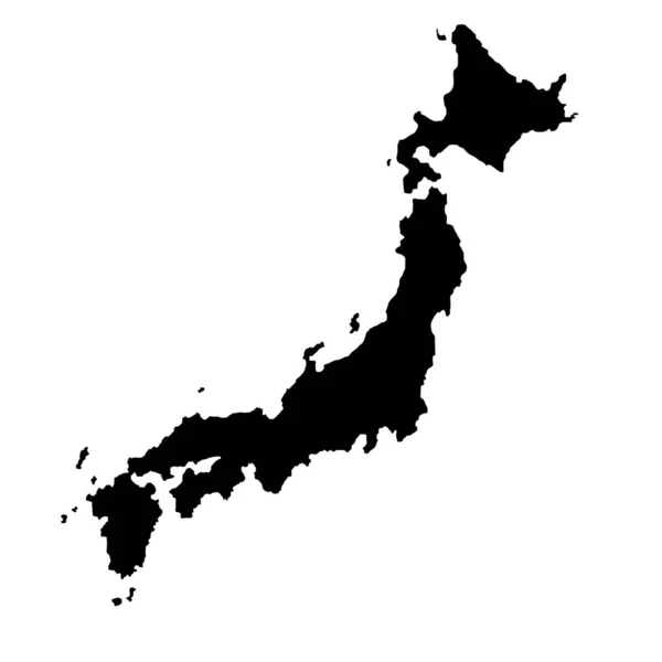 Vector Silhouet Ontwerp Van Japan Landkaart — Stockvector