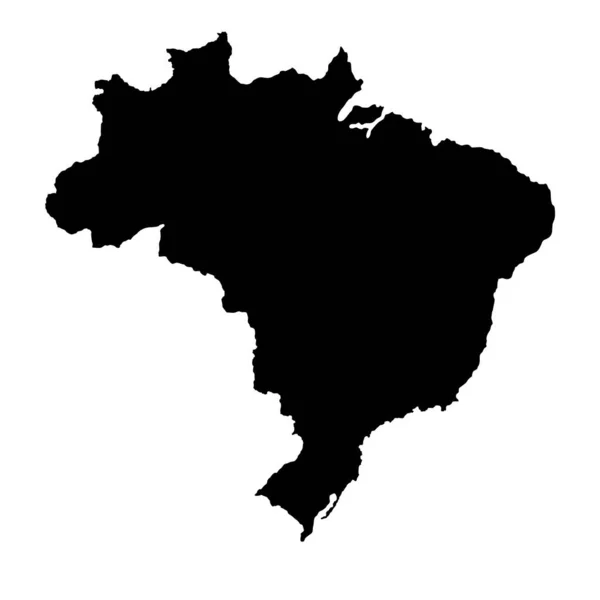 Black Silhouette Vector Design Brazil Country Map —  Vetores de Stock