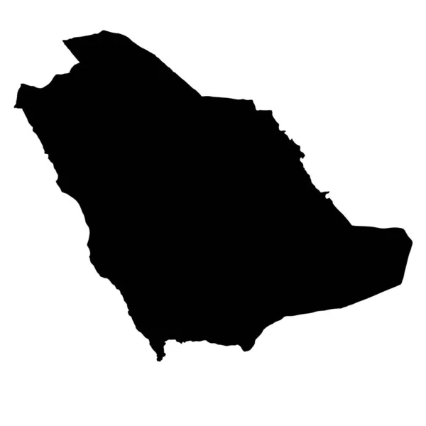 Dessin Vectoriel Silhouette Carte Arabie Saoudite — Image vectorielle
