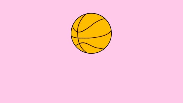 Basket Illustration Video Som Rör Sig Studsande — Stockvideo