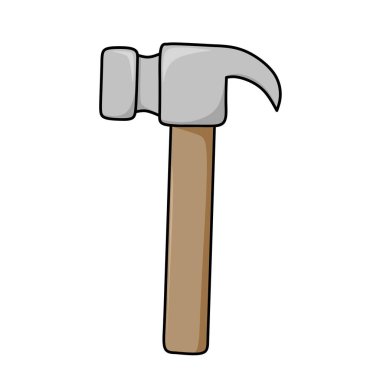 Beyaz arkaplanda çekiç vektör logosu tasarımı