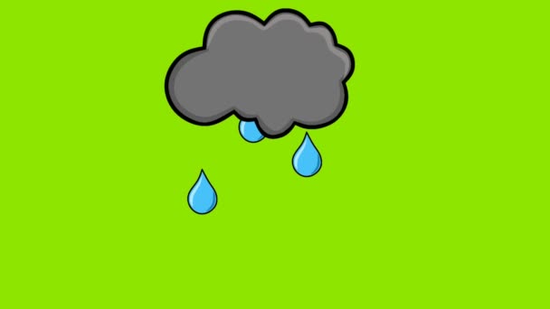 阴雨天的绿色屏幕动画视频 — 图库视频影像